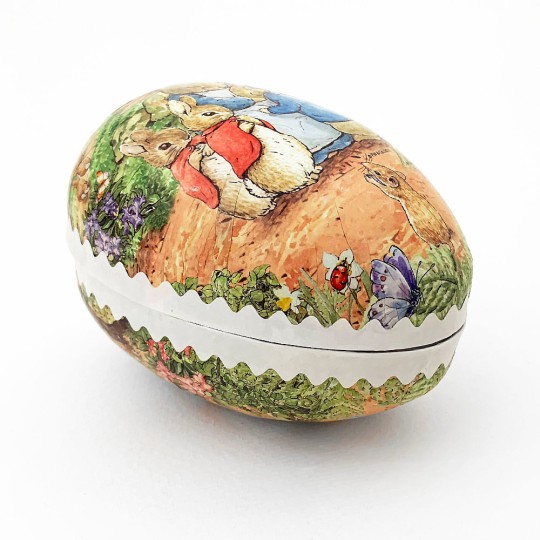 4-1/2" Peter Rabbit Papier Mache Easter Egg Container ~ Germany